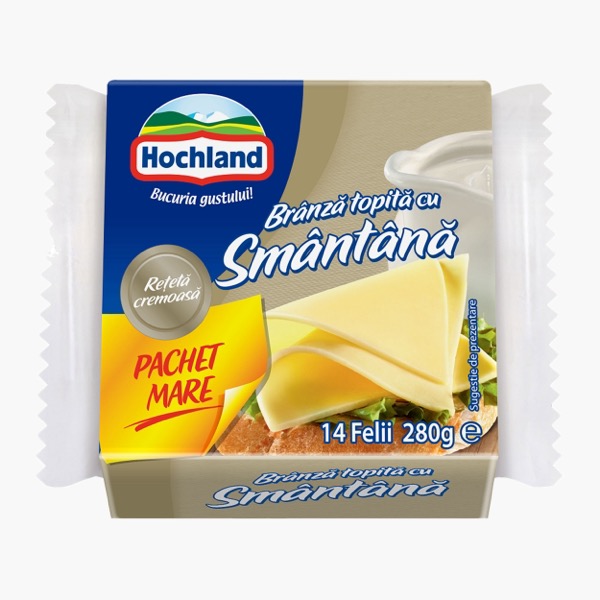 Hochland Branza topita felii cu smantana 280g (pachet mare)