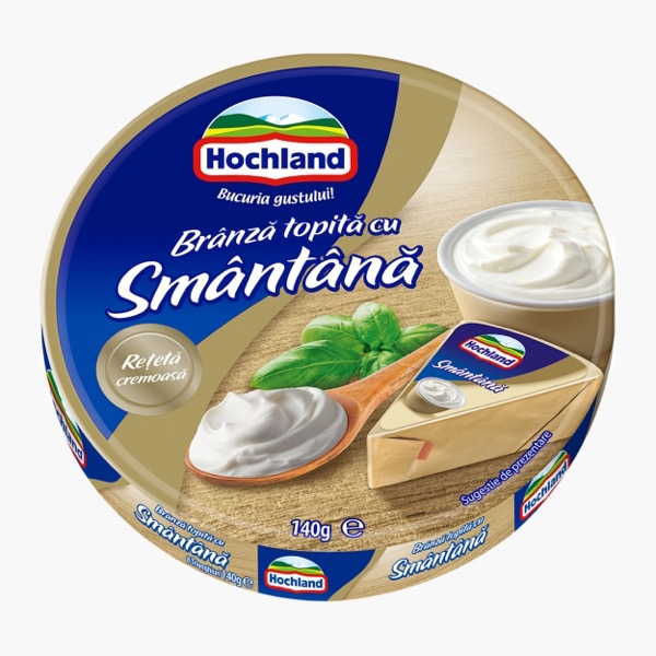 Hochland Brânză topită triunghiuri cu smântână 140g