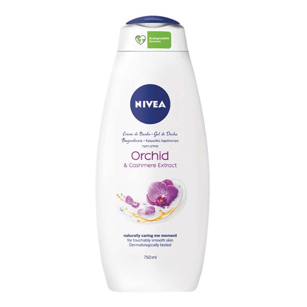 Spuma de baie & Gel de dus 2 in 1 Nivea Orchid & Cashmere, 750 ml